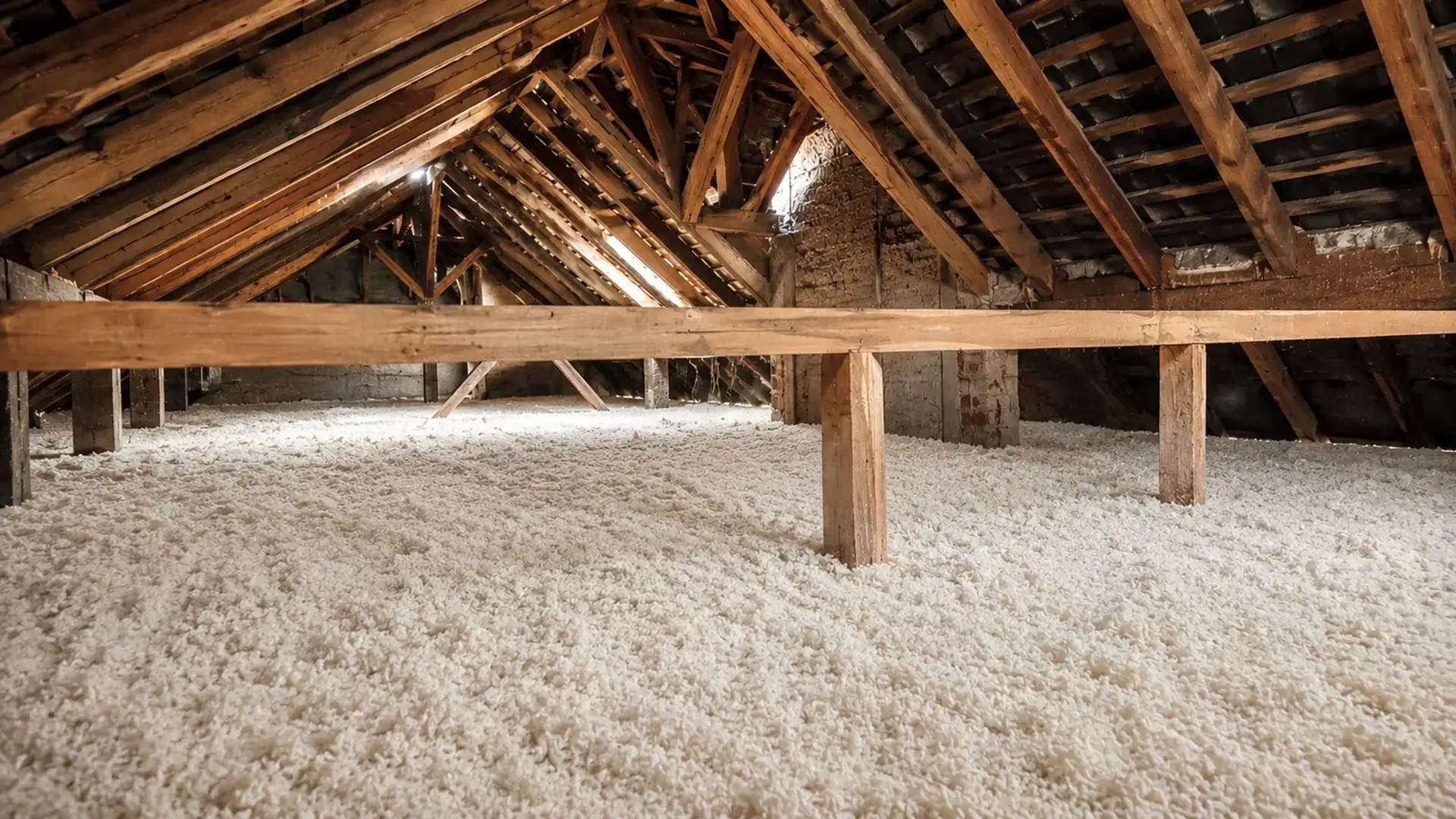 Combles isolés avec de la laine minérale