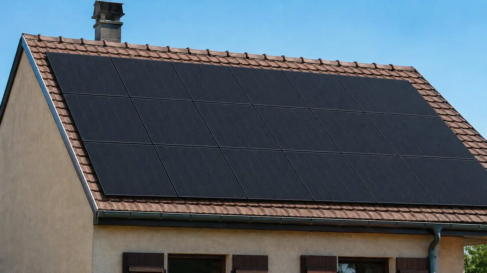Toiture équipée de panneaux photovoltaïques
