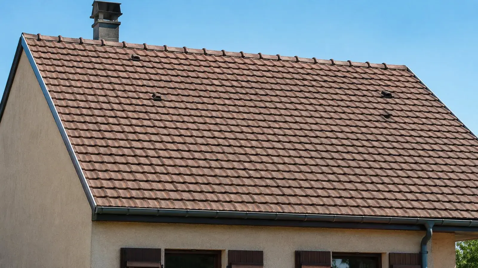 Toiture de maison sans panneaux solaires